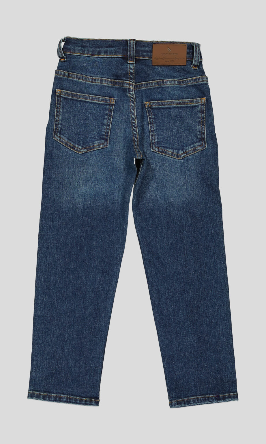 JEAN ENFANT BLEU A JAMBES FUSELEES,BRODE
