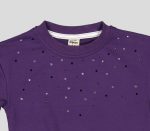 SWEAT COL ROND MOLLETON COTON ELASTHANNE AVEC STRASS