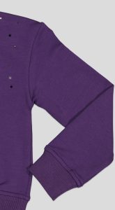 SWEAT COL ROND MOLLETON COTON ELASTHANNE AVEC STRASS