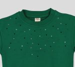 SWEAT COL ROND MOLLETON COTON ELASTHANNE AVEC STRASS