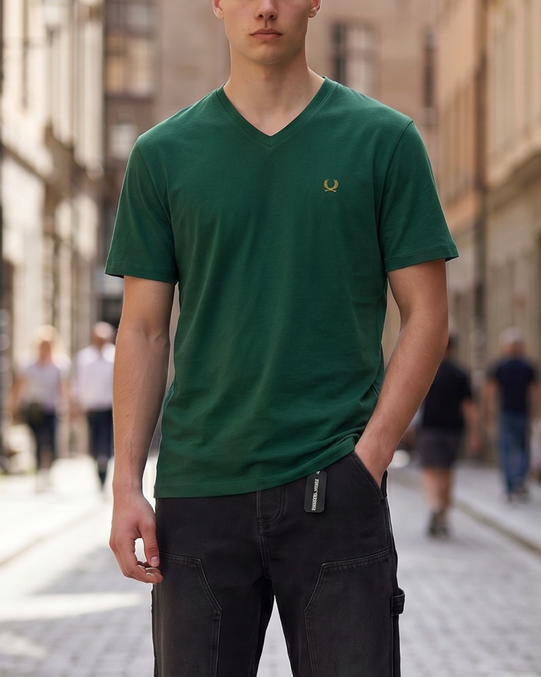 TSHIRT HOMME 100% COTON COL V