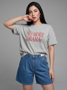 T-SHIRT FEMME OVERSIZE FIT JERSEY COTTON 100 %