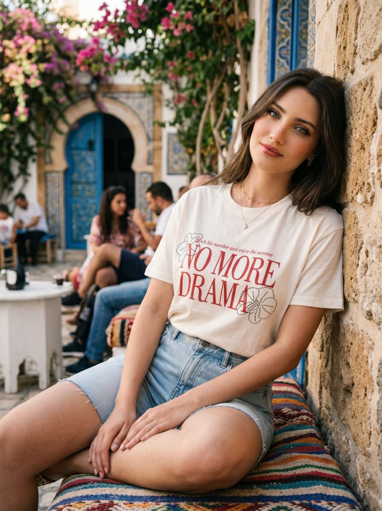 T-SHIRT FEMME OVERSIZE FIT JERSEY 100 % COTON