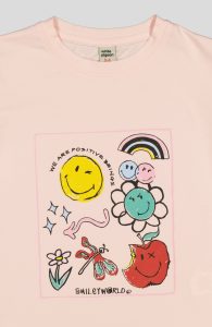 T-SHIRT FILLETTE MANCHE COURTE 100% COTON