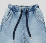 JEAN JOGGER FILLETTE STONE WASH ÉLASTIQUE ET CORDON 100% COTON