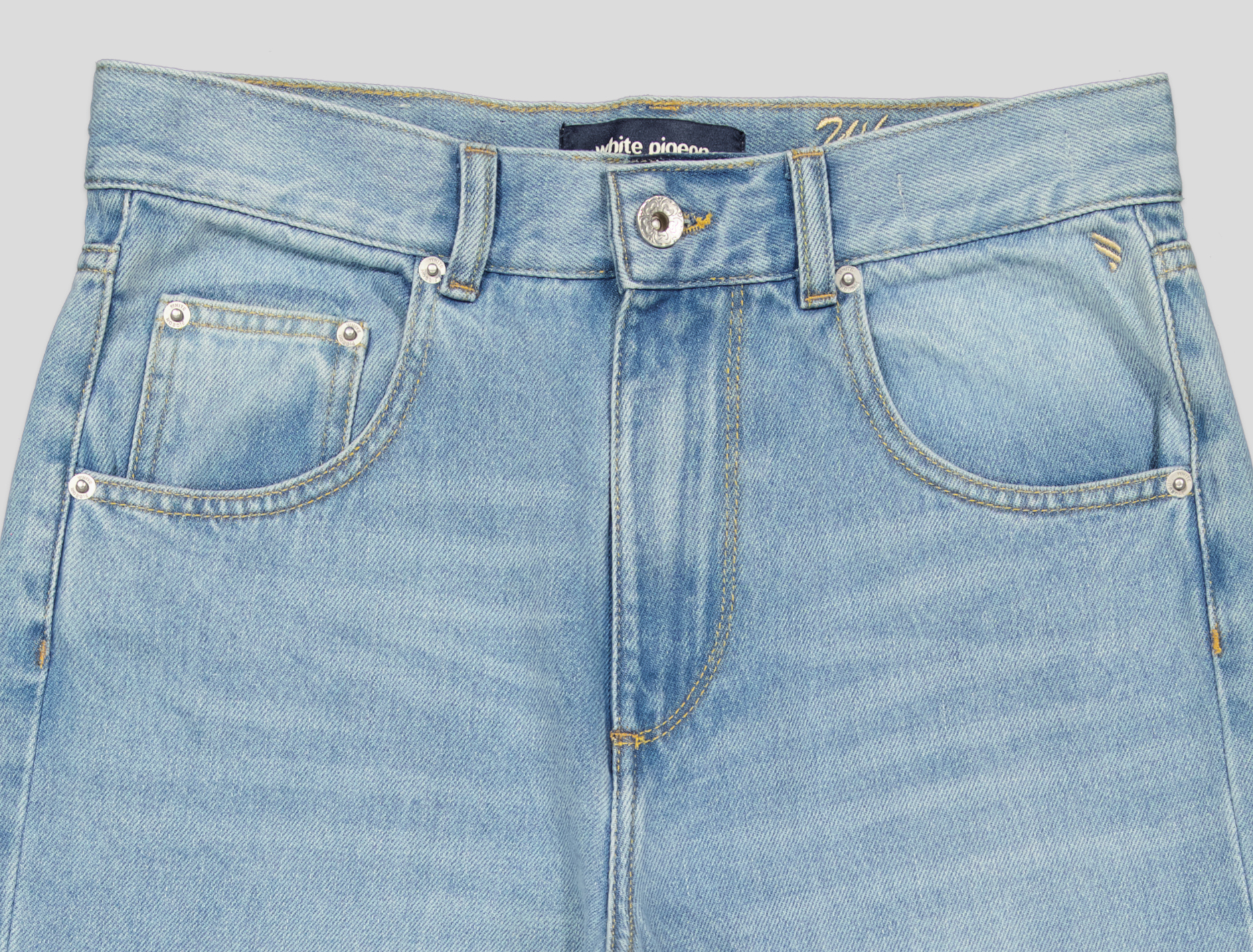 2 JEAN FEMME TAILLE HAUTECOUPE DROITE LARGE 100% COTON – Image 3