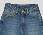 JEAN WIDE LEG FILLETTE TAILLE HAUTE OURLET REVERS 100% COTON