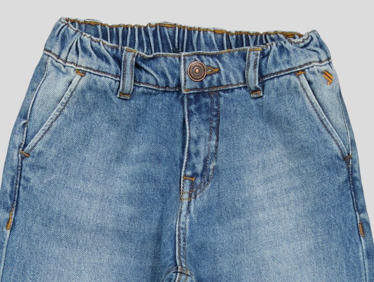 JEAN GARÇON TAILLE ÉLASTIQUE COUPE DROITE 100% COTON