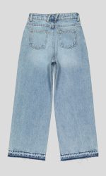 JEAN WIDE LEG FILLETTE COUPE LARGE MEDIUM 100% COTON – Image 4