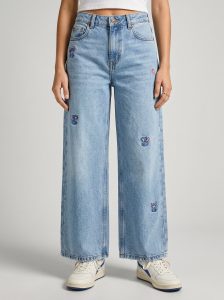 JEAN WIDE LEG FILLETTE COUPE LARGE MEDIUM 100% COTON