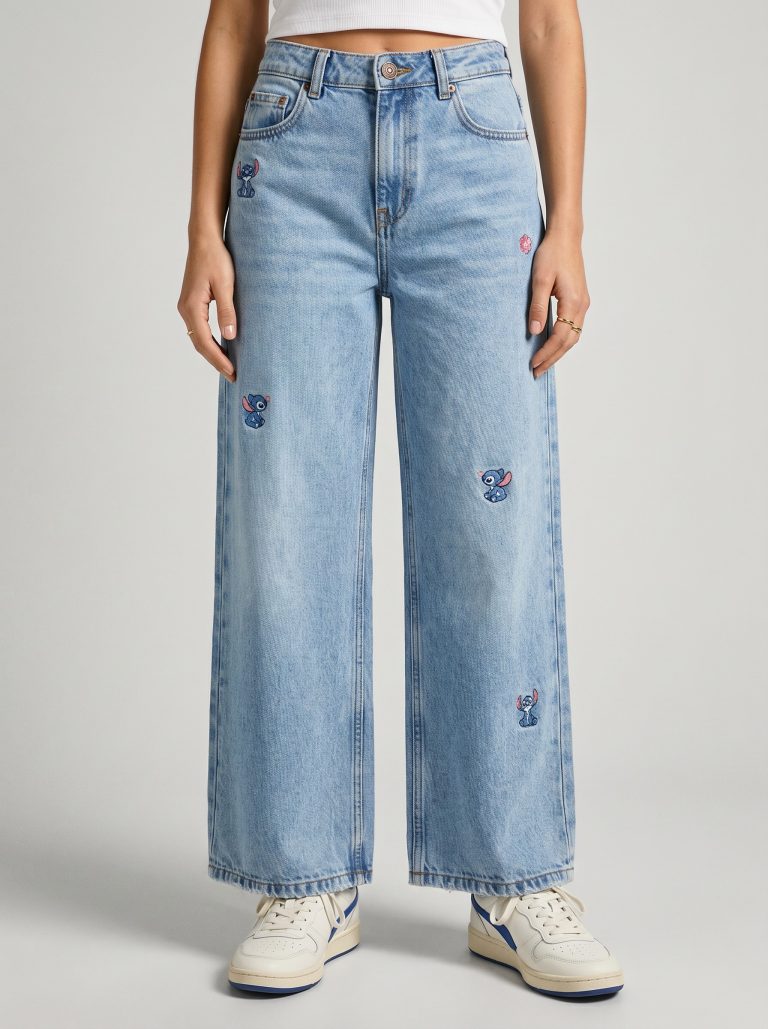 JEAN WIDE LEG FILLETTE COUPE LARGE MEDIUM 100% COTON