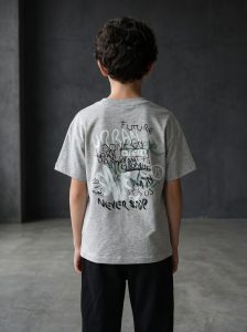 T-SHIRT GARCON MANCHE COURTE 100 % COTON