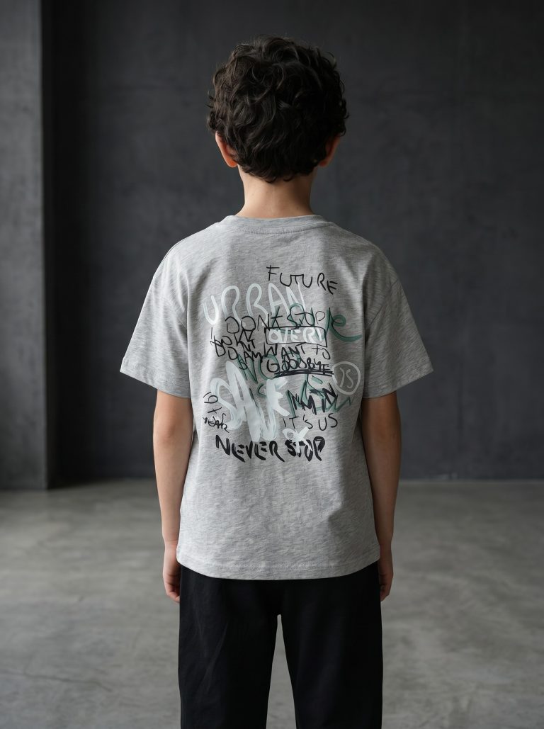 T-SHIRT GARCON MANCHE COURTE 100 % COTON