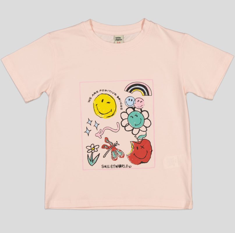 T-SHIRT FILLETTE MANCHE COURTE 100% COTON