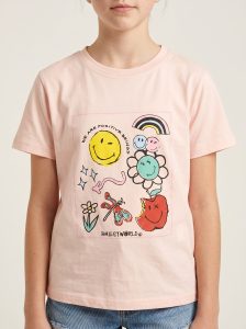 T-SHIRT FILLETTE MANCHE COURTE 100% COTON