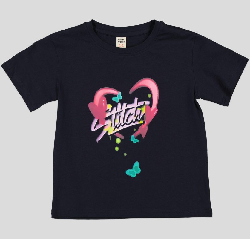 T-SHIRT FILLETTE MANCHE COURTE 100% COTON