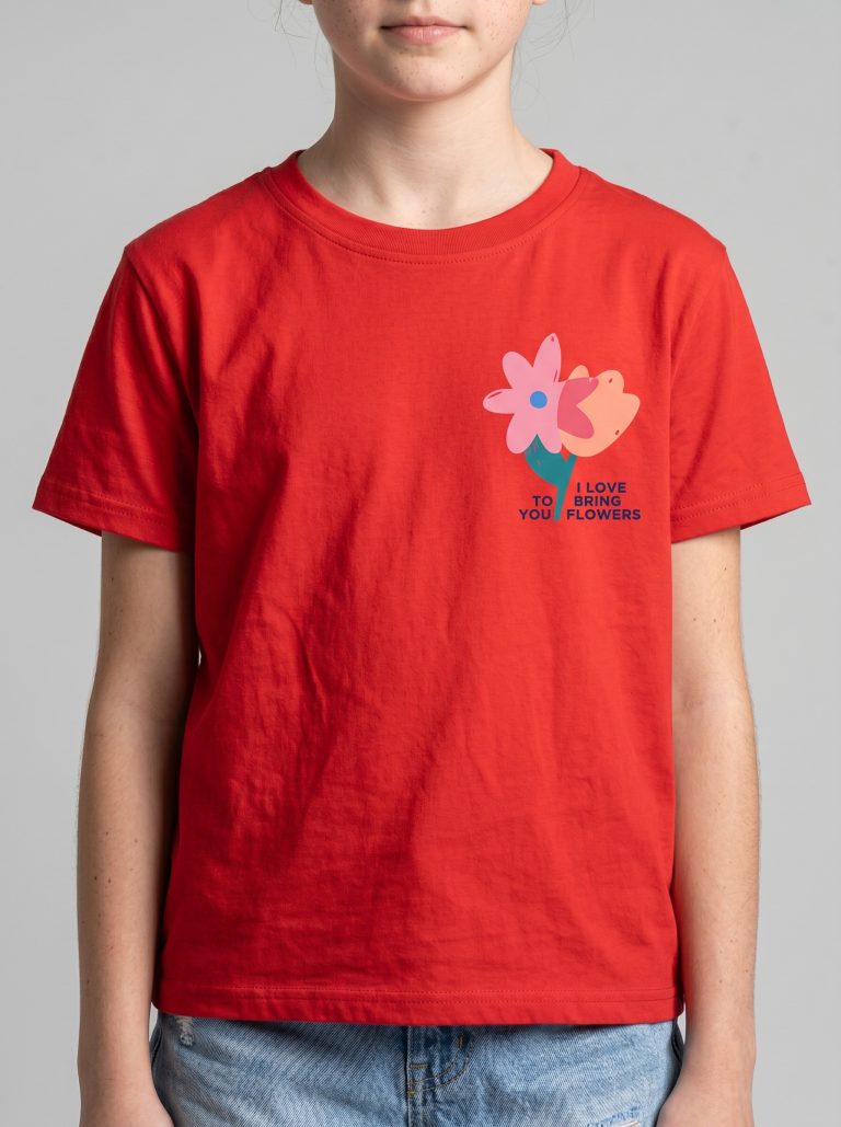 T-SHIRT FILLETTE MANCHE COURTE 100% COTON