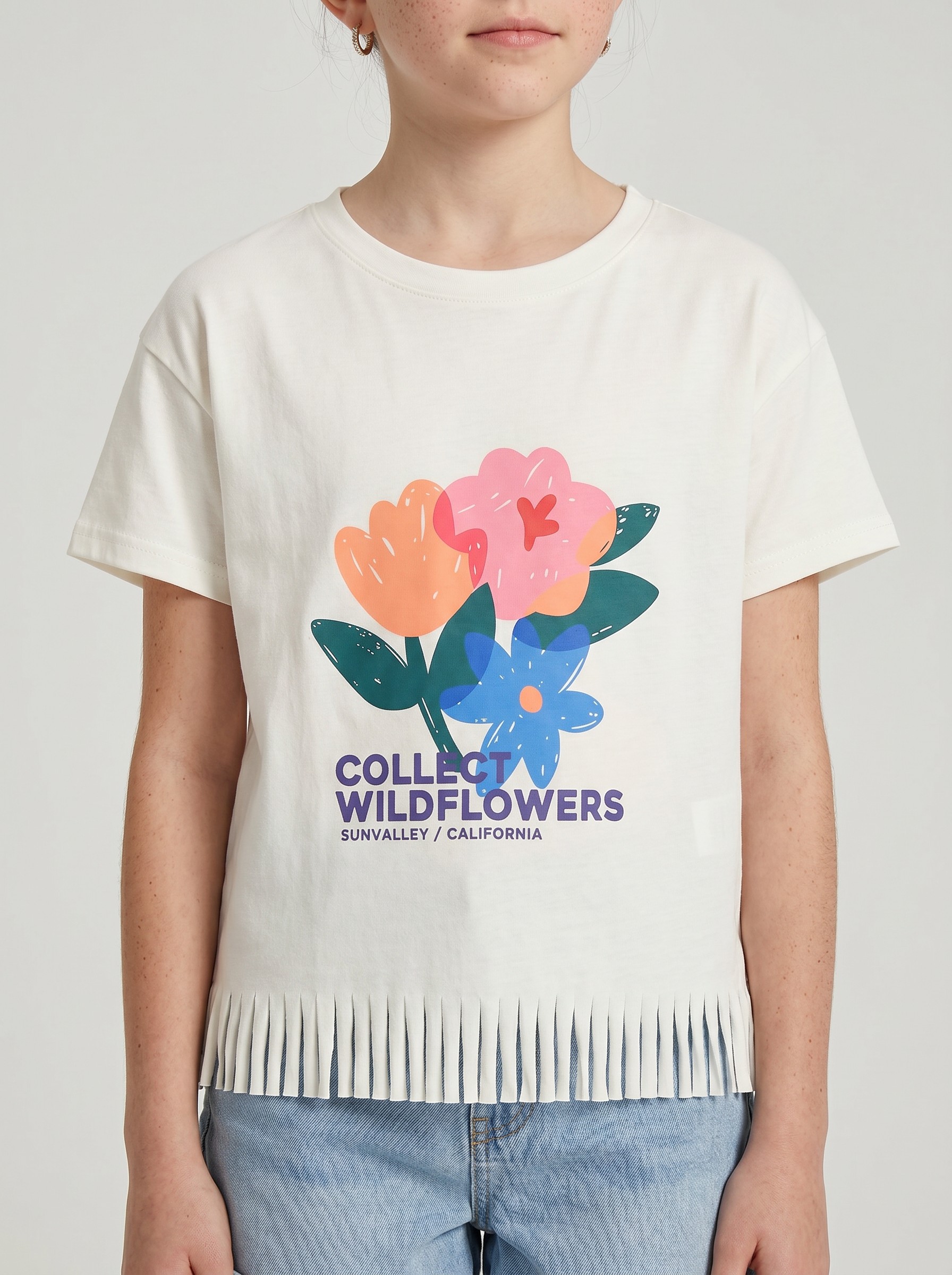 TSF002_WP+2_WP (Modèle Virtuel) T-SHIRT FILLETTE MANCHE COURTE 100% COTON – Image 1