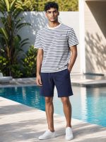 TSHIRT HOMME COL ROND RAYEE 100 % COTON – Image 2