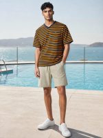 TSHIRT HOMME COL V EN JERSEY RAYE 100 % COTON – Image 2