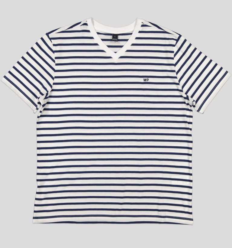 TSHIRT HOMME COL V EN JERSEY RAYE 100 % COTON
