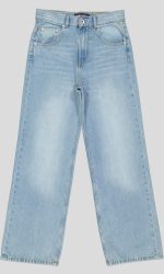 JEAN FEMME TAILLE HAUTECOUPE DROITE LARGE 100% COTON – Image 2