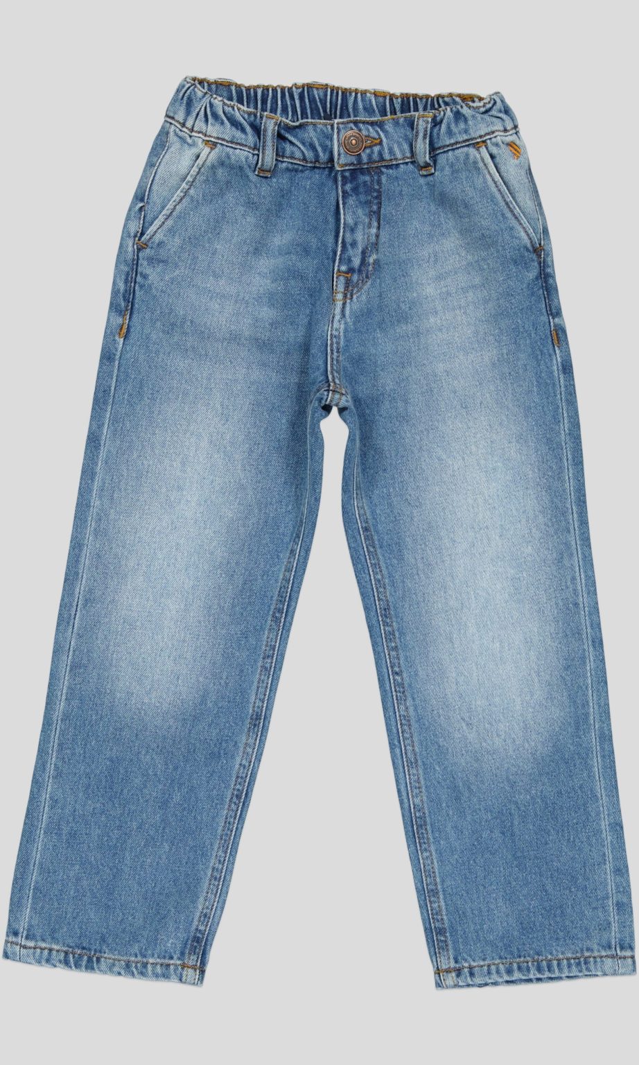 JEAN GARÇON TAILLE ÉLASTIQUE COUPE DROITE 100% COTON