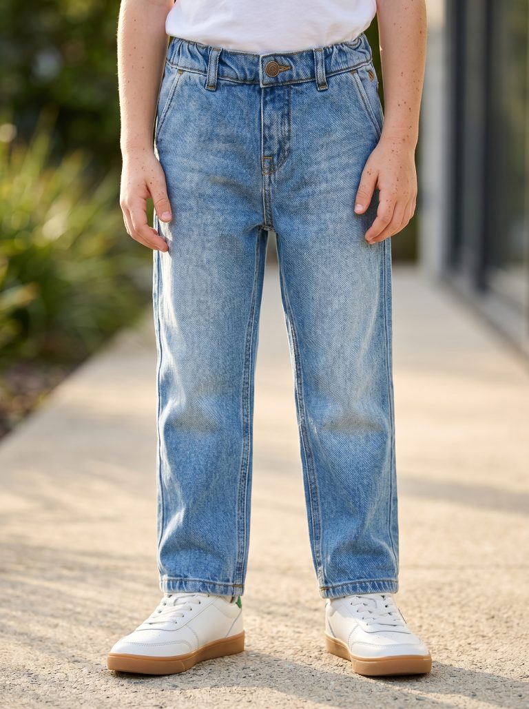 JEAN GARÇON TAILLE ÉLASTIQUE COUPE DROITE 100% COTON