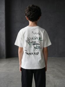 T-SHIRT GARCON MANCHE COURTE 100 % COTON