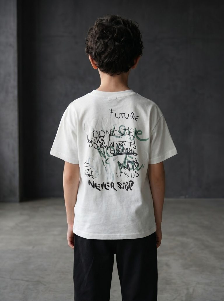 T-SHIRT GARCON MANCHE COURTE 100 % COTON