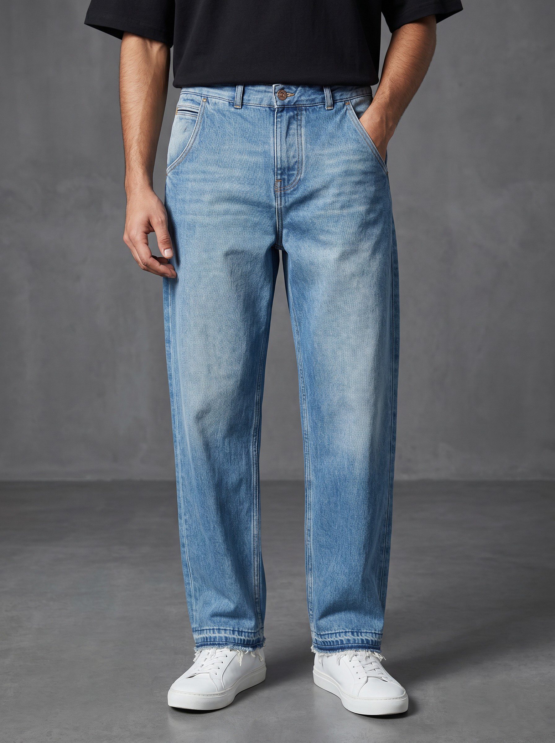 ntnt PANTALON JEAN BAGGY HOMME 100% COTON – Image 1