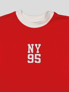 Ensemble Garçon "New York 95" – T-shirt Col Contrastant + Short Molleton