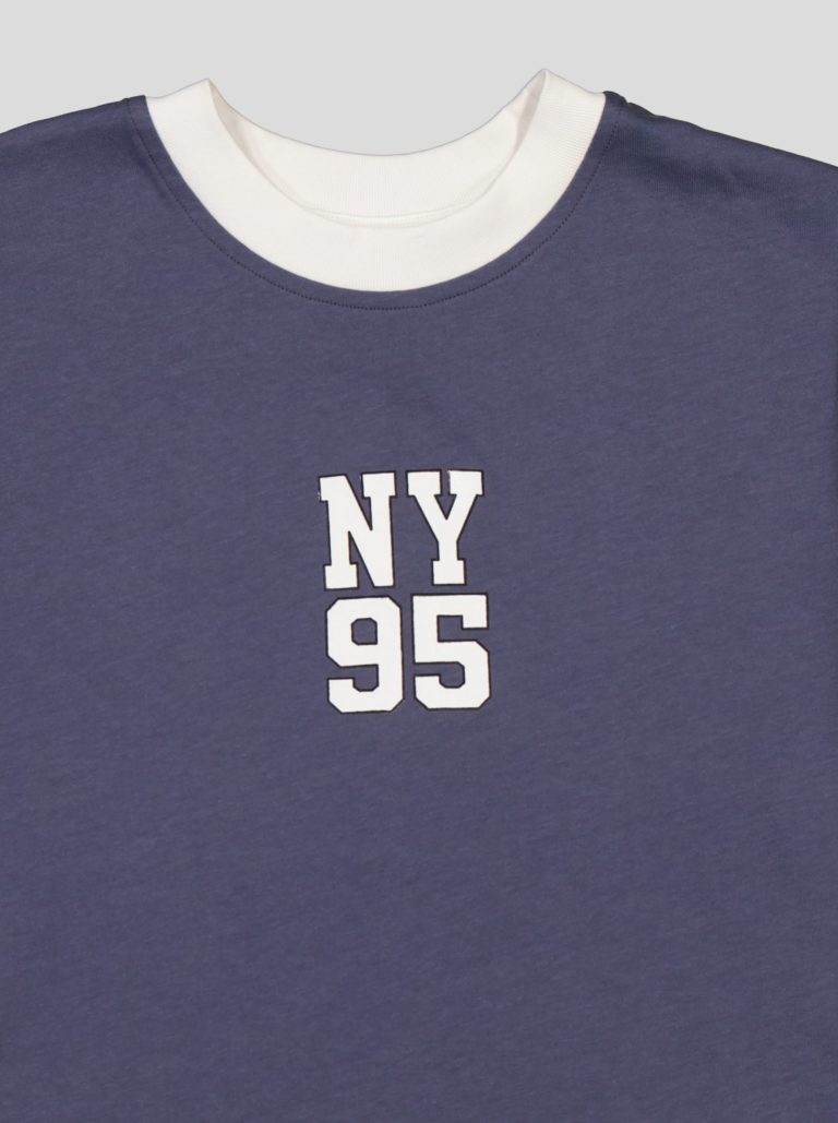 Ensemble Garçon "New York 95" – T-shirt Col Contrastant + Short Molleton