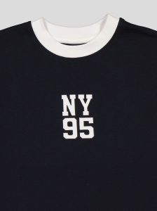 Ensemble Garçon "New York 95" – T-shirt Col Contrastant + Short Molleton