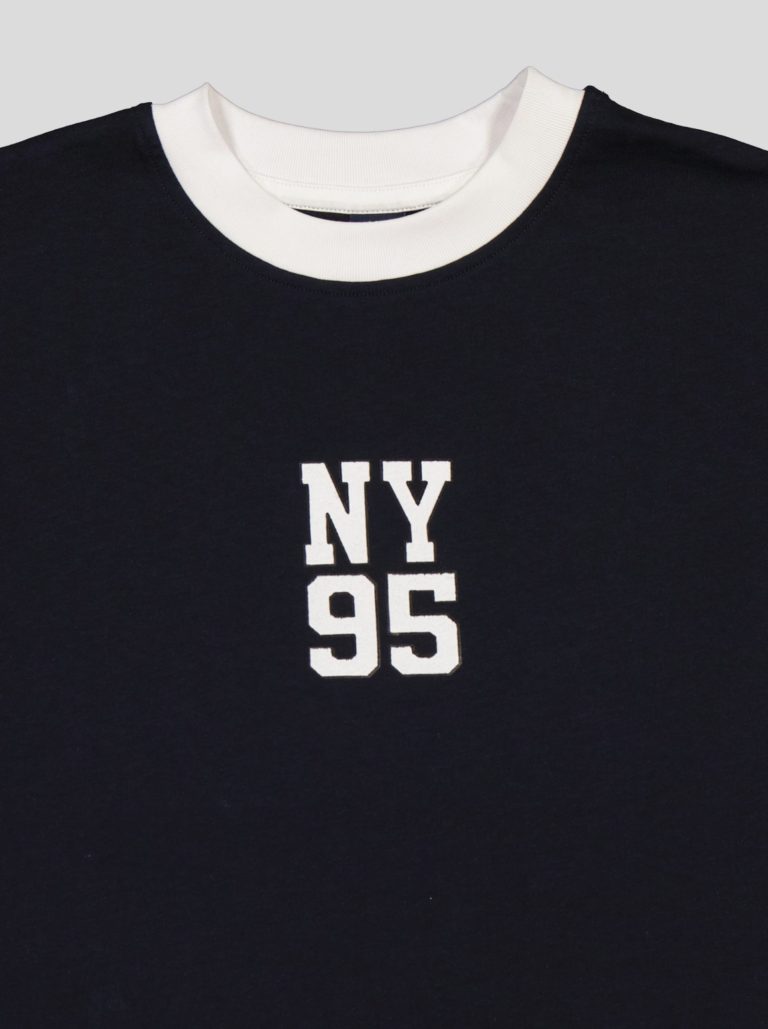 Ensemble Garçon "New York 95" – T-shirt Col Contrastant + Short Molleton