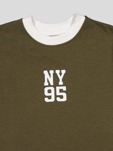 Ensemble Garçon "New York 95" – T-shirt Col Contrastant + Short Molleton