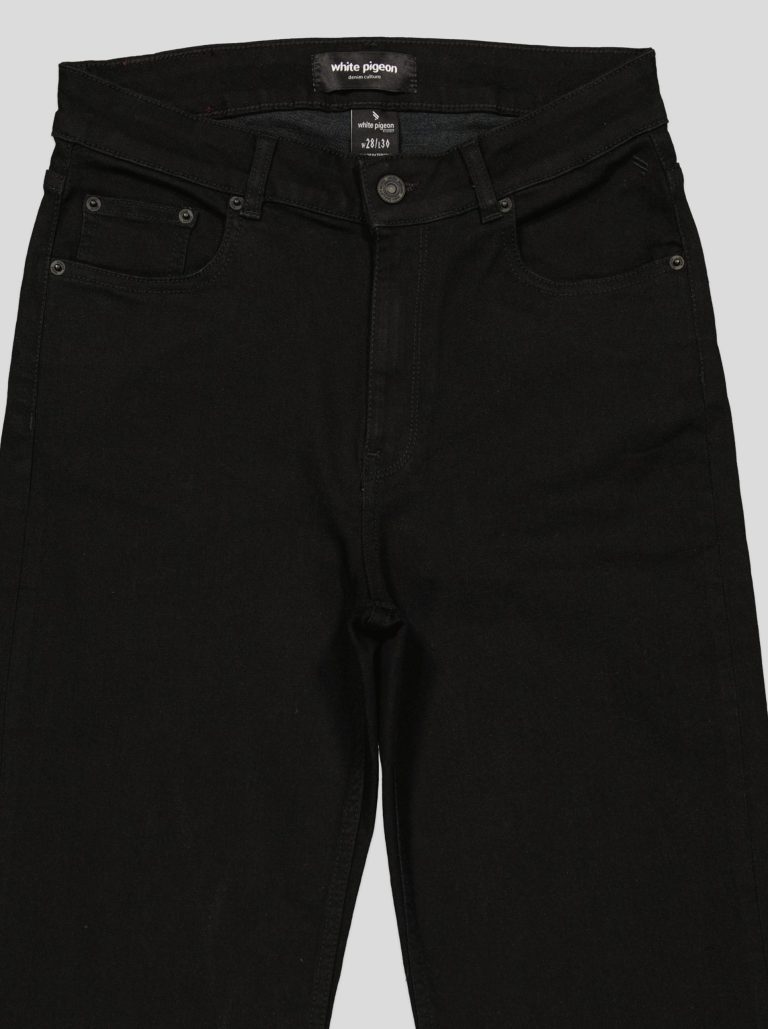 Jean droit taille haute bas brut
