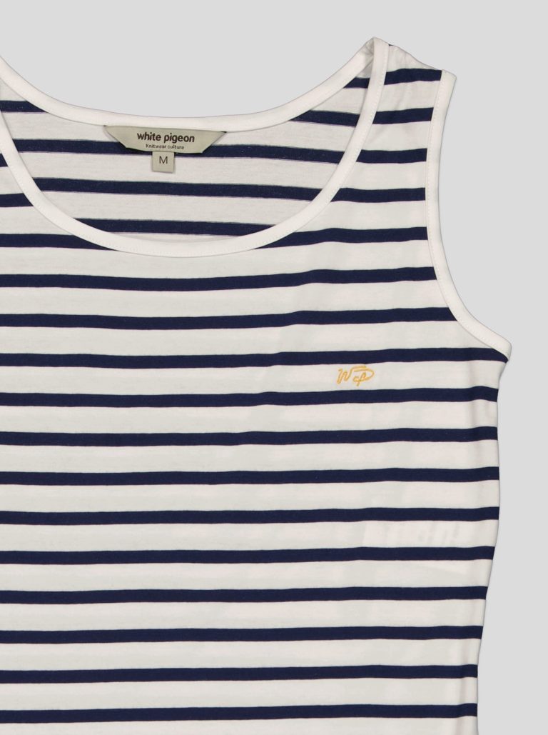 Robe Femme Débardeur Rayée Marinière – Coton Blanc & Bleu Marine
