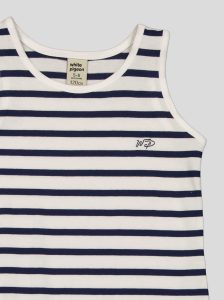 Robe Fillette Débardeur Rayée Marinière – Coton Blanc & Bleu Marine