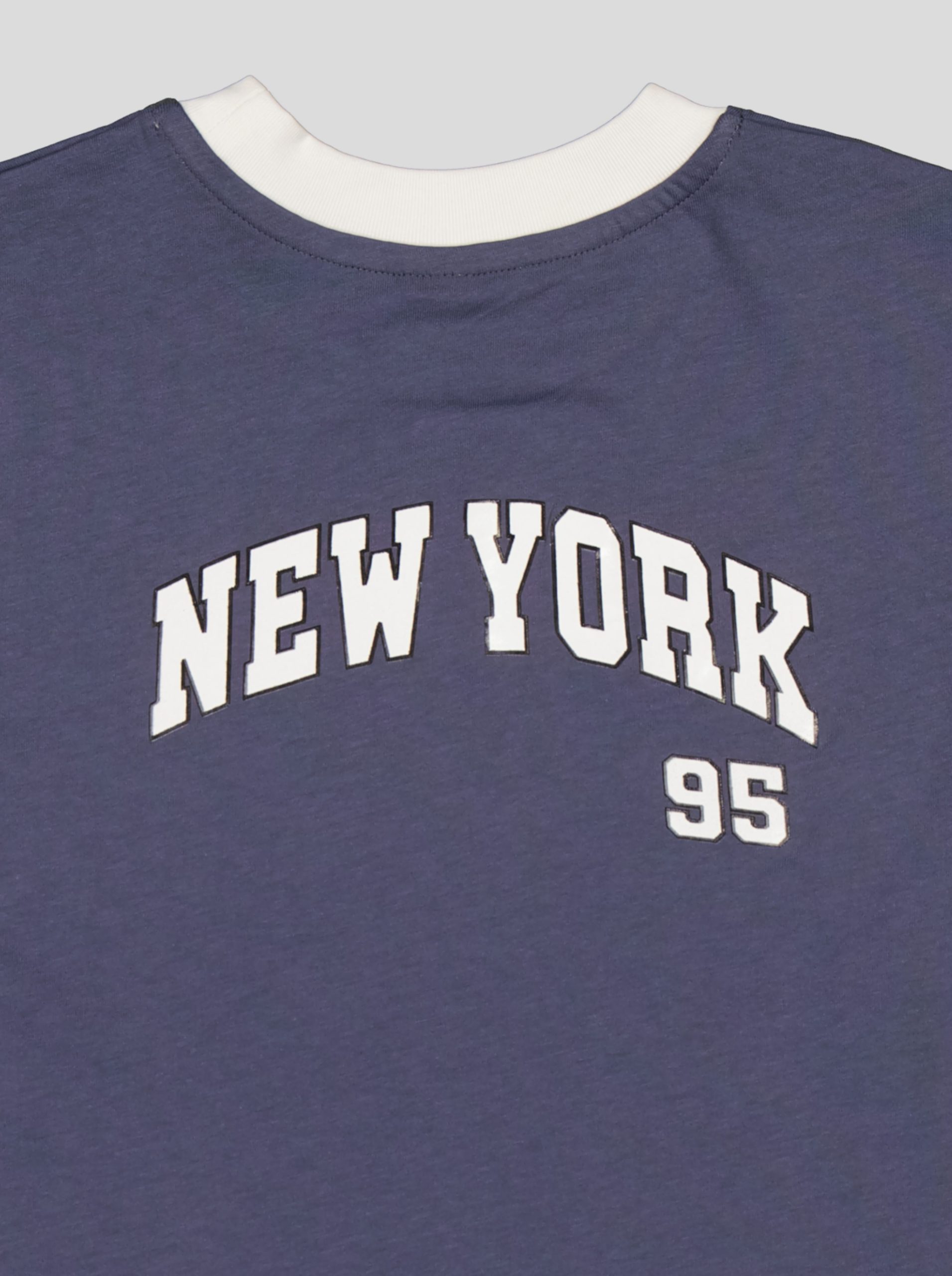 2 Ensemble Garçon "New York 95" – T-shirt Col Contrastant + Short Molleton – Image 14