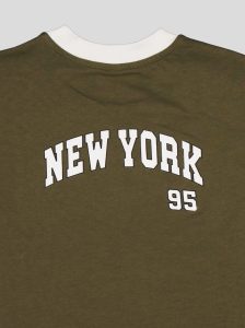 Ensemble Garçon "New York 95" – T-shirt Col Contrastant + Short Molleton