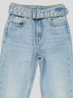 Jean taille haute délavé avec ceinture – Image 3