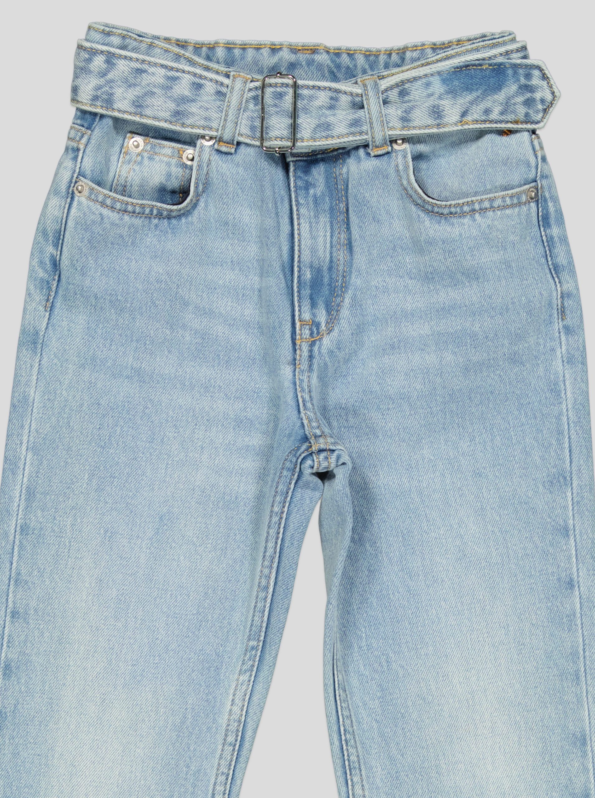 2 Jean taille haute délavé avec ceinture – Image 3