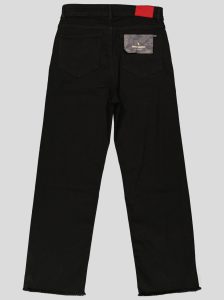 Jean droit taille haute bas brut