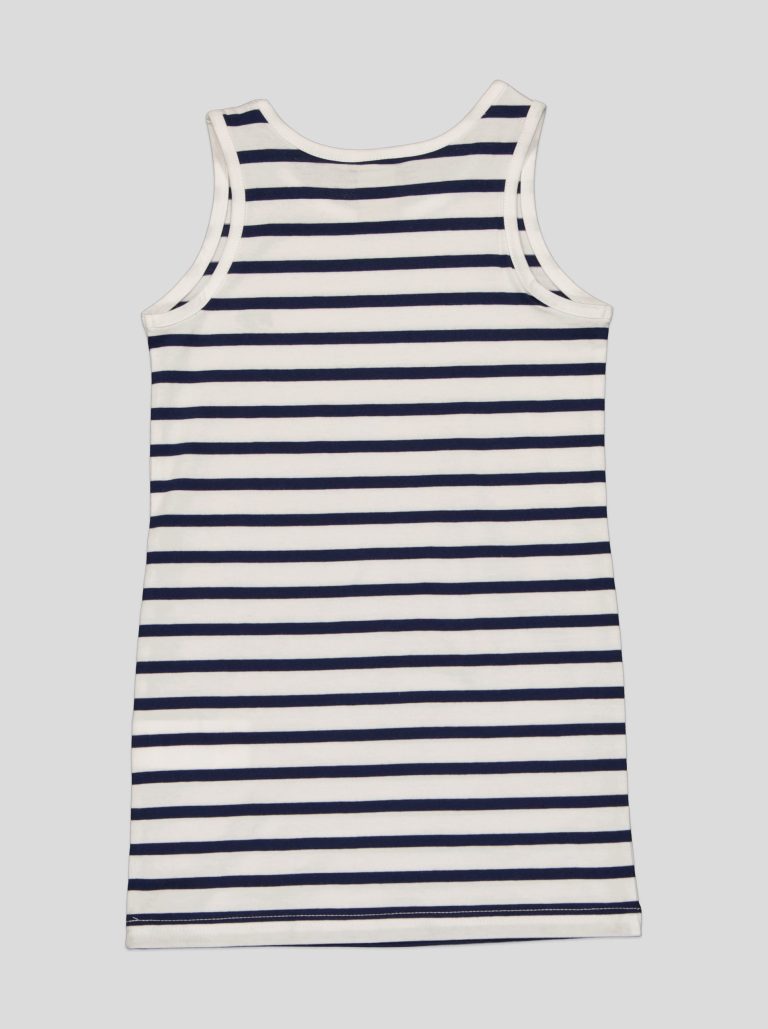Robe Fillette Débardeur Rayée Marinière – Coton Blanc & Bleu Marine