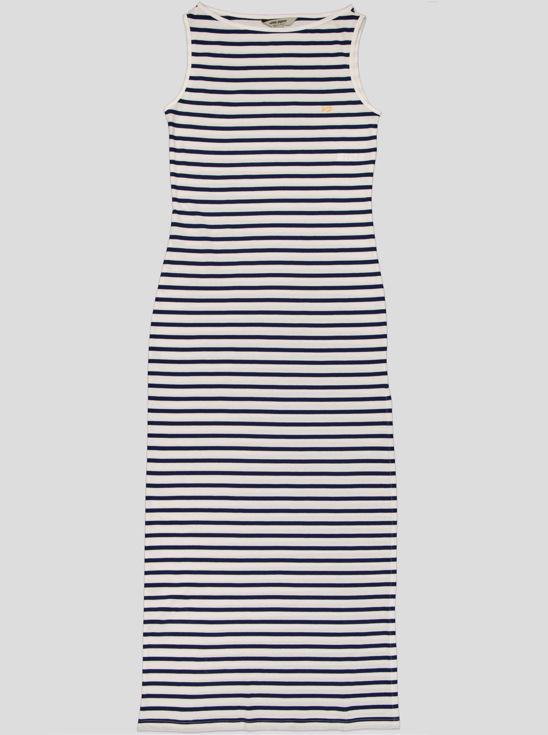 4 Robe Longue Femme Rayée Marinière – Sans Manches, Fente Latérale – Image 5