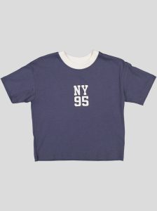 Ensemble Garçon "New York 95" – T-shirt Col Contrastant + Short Molleton