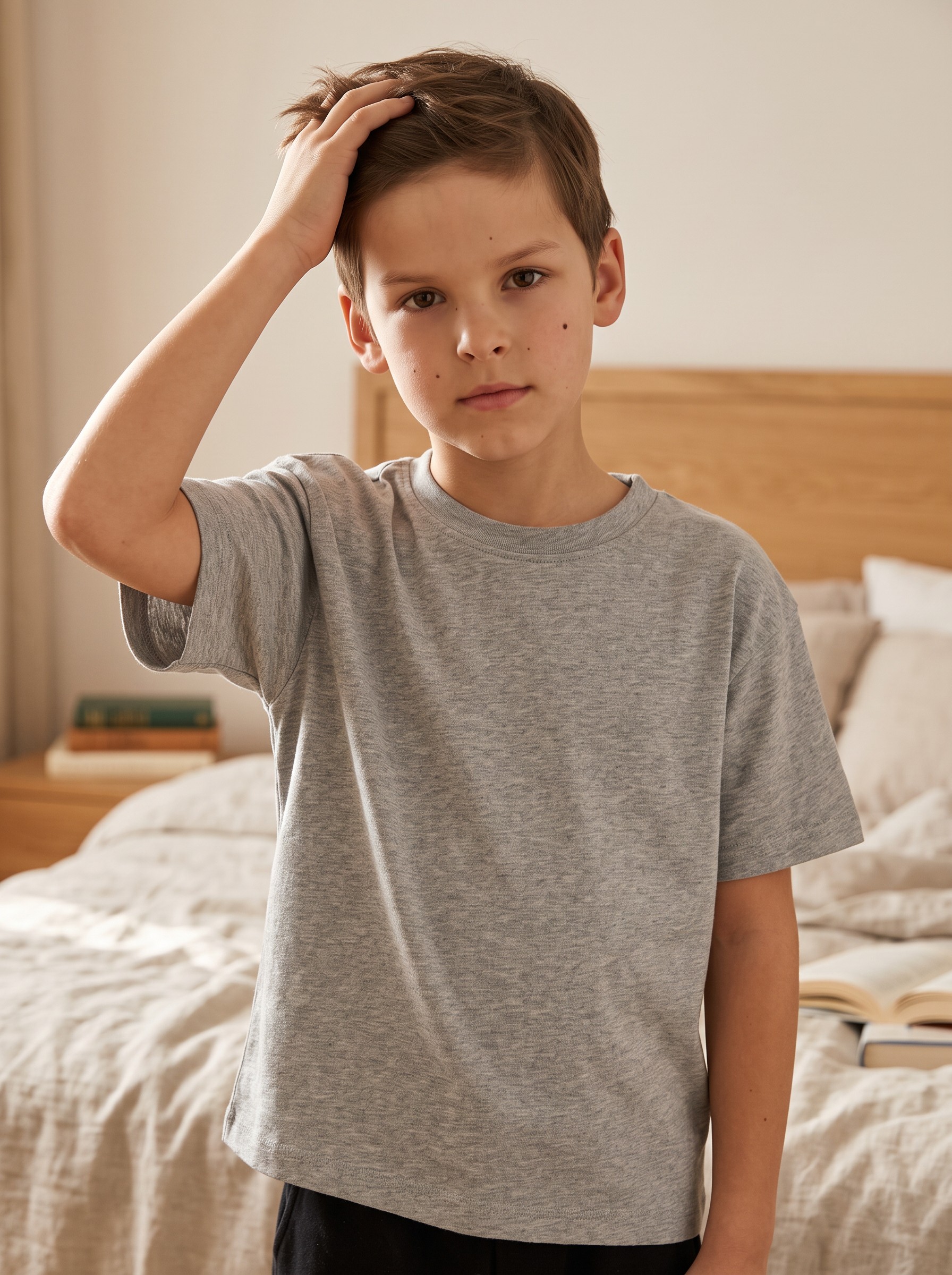 TSB060_WP_WP (Mannequins IA) T-shirt Garçon Basique – Image 1