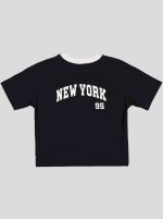 Ensemble Garçon "New York 95" – T-shirt Col Contrastant + Short Molleton – Image 3