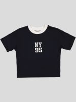 Ensemble Garçon "New York 95" – T-shirt Col Contrastant + Short Molleton – Image 2